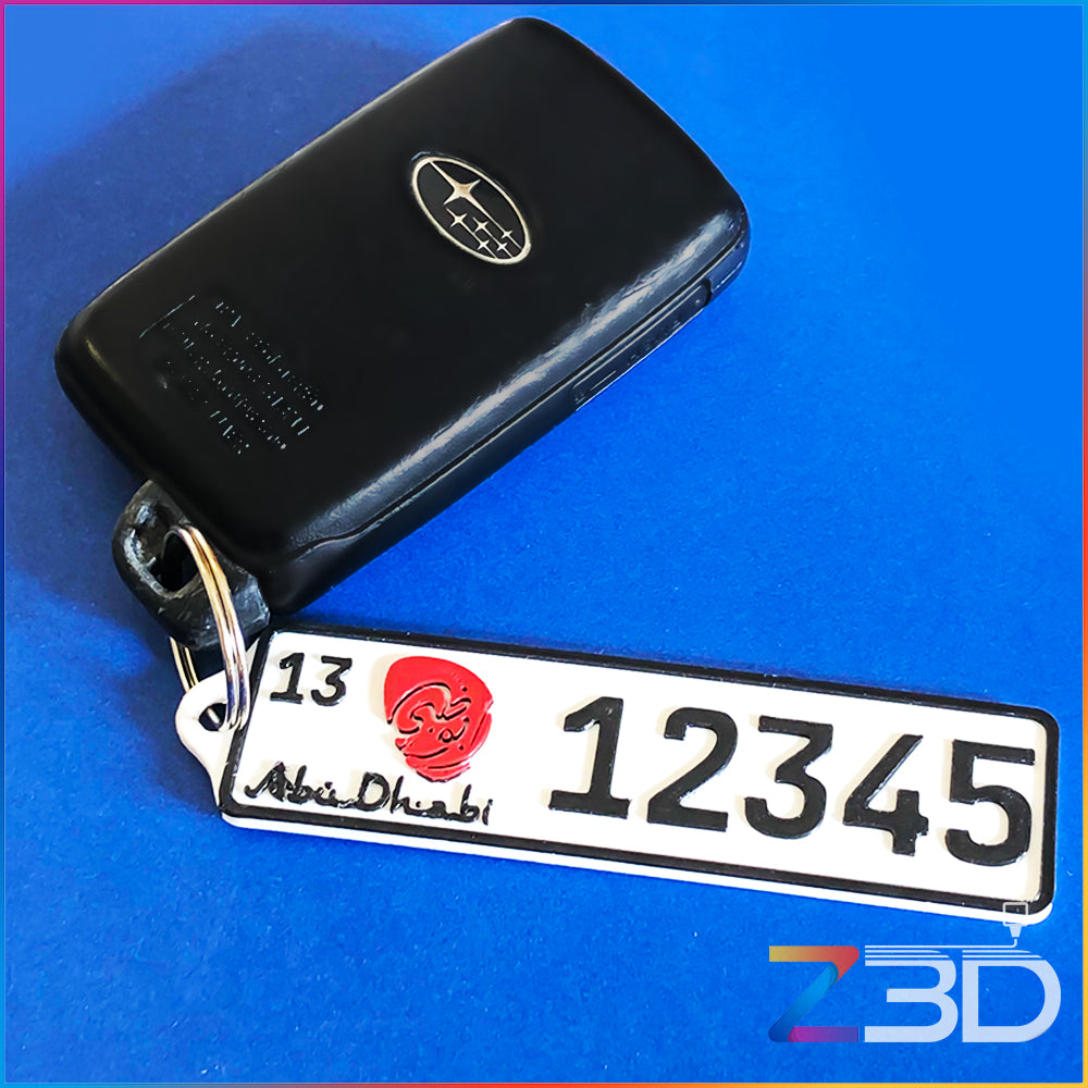 AbuDhabi Number Plate Keychain