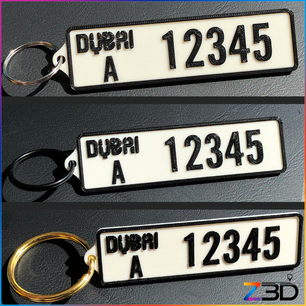 Dubai Number Plate Keychain